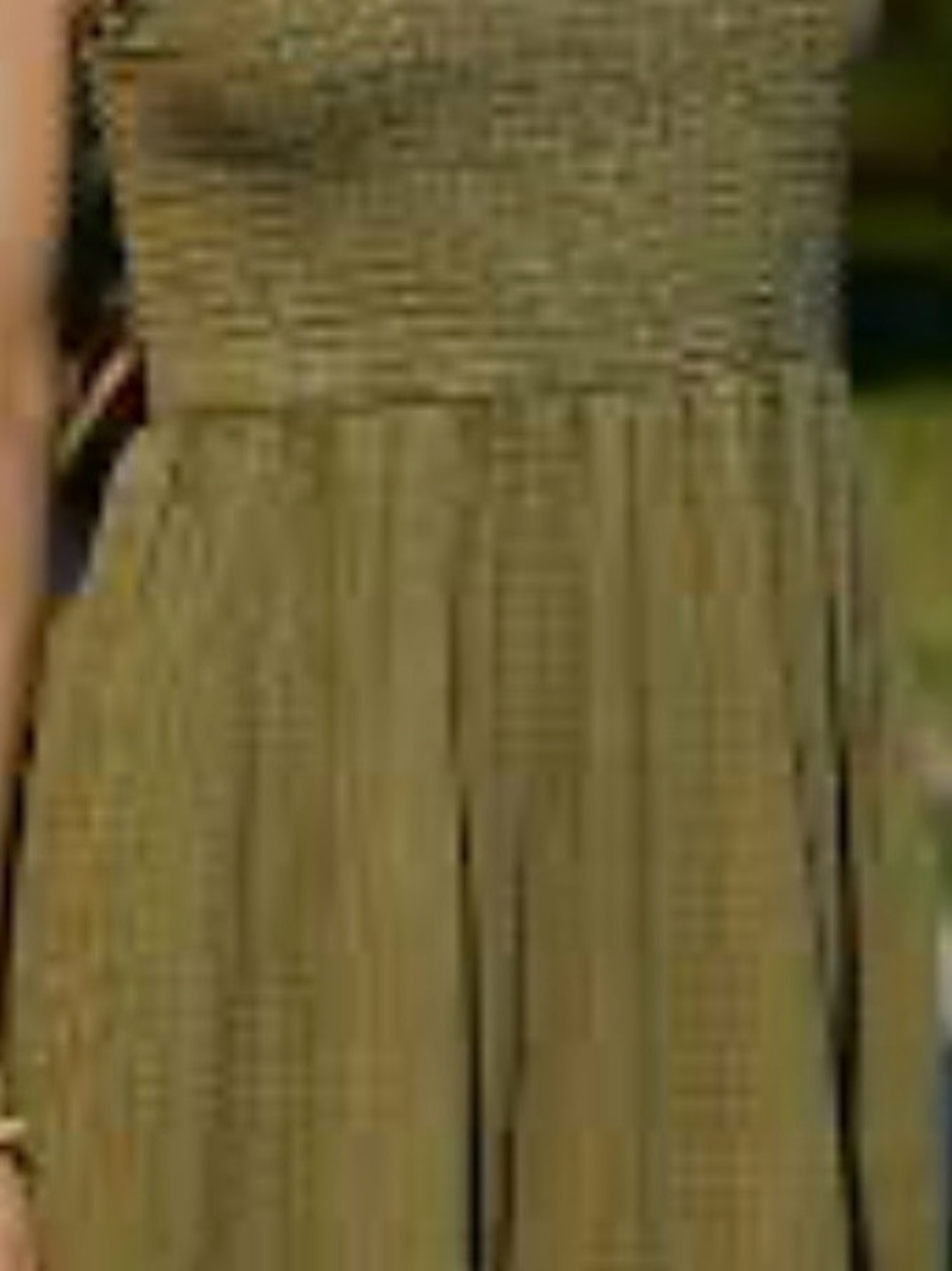 Women’s Olive Green Smocked Maxi Dress Size Large